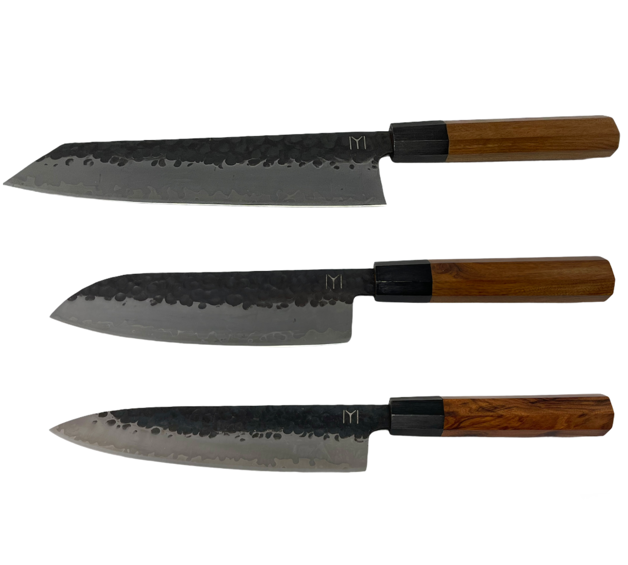  YUSOTAN Chef Knife Black Three-Piece Set of Santoku